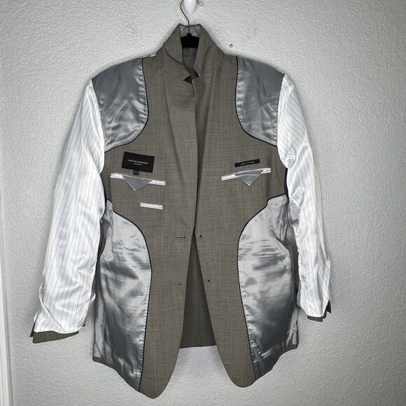 Banana Republic Mens Size 40S Wool Blazer Tailored Fit Taupe Tan - Picture 4 of 6